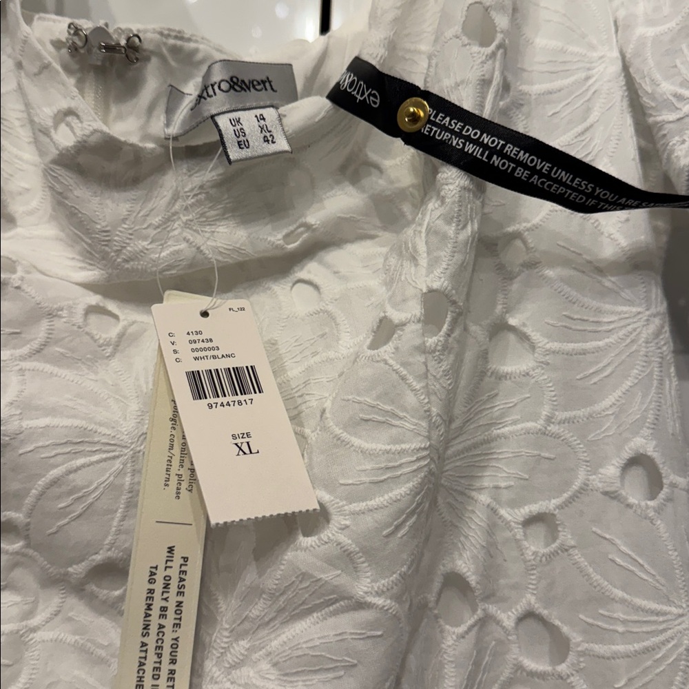 NWT Size XL - Extro&Vert Ada Flutter-Sleeve Broderie Midi Dress (NWT US$ 123) - Picture 16 of 16